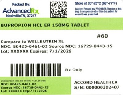 Bupropion HCL ER 150mg 80425-0461-02.jpg Bupropion HCL ER 150mg #60 - Bupropion HCL ER 150mg 80425 0461 02